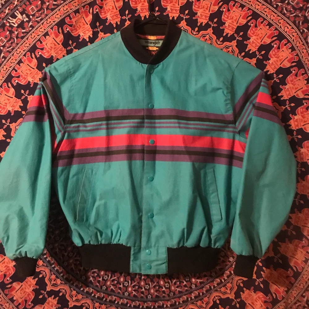 VINTAGE Wrangler jacket brushpopper teal
